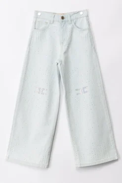 Elisabetta Franchi Bambina Jeans con StrassLIGHT DENIM