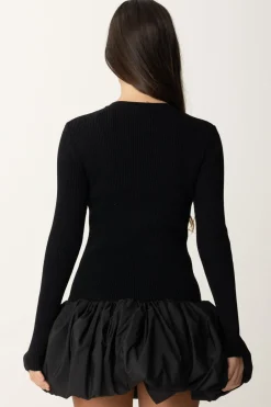 Elisabetta Franchi Bambina Abito In Viscosa con Gonna a PalloncinoNERO