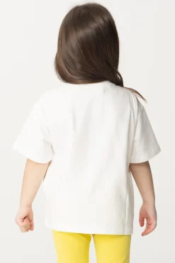 Elisabetta Franchi Bambina T-shirt con Etichetta LogoIVORY PINK LABEL