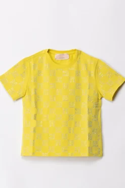 Elisabetta Franchi Bambina T-shirt con Pattern Logo In StrassCEDAR