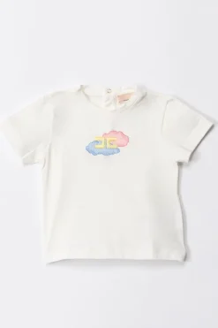 Elisabetta Franchi Bambina Completo T-shirt e ShortsIVORY-CANDY