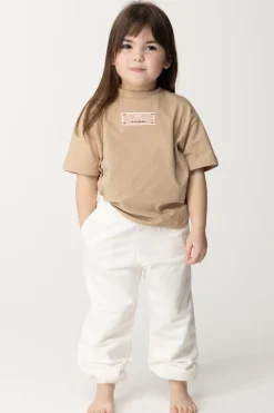 Elisabetta Franchi Bambina T-shirt con Etichetta LogoSAND LABEL PINK