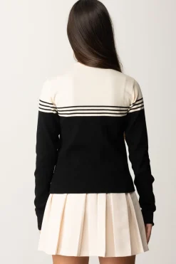 Elisabetta Franchi Bambina Maglia Girocollo con Intarsio LogoNERO/BURRO