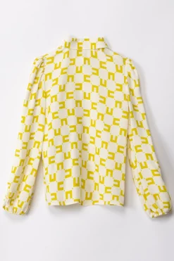 Elisabetta Franchi Bambina Camicia con Stampa Logo a ContrastoBUTTER/CEDAR