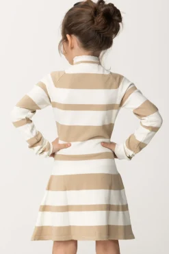 Elisabetta Franchi Bambina Abito Dolcevita a RigheBUTTER/SAND
