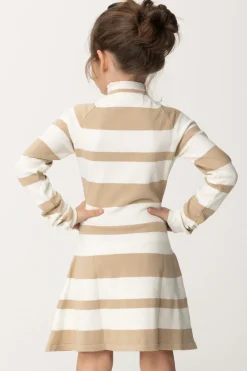 Elisabetta Franchi Bambina Abito Dolcevita a RigheBUTTER/SAND