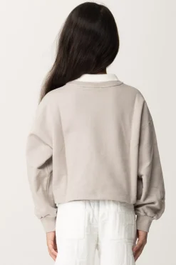Elisabetta Franchi Bambina Felpa con Colletto a CamiciaPEARL/IVORY