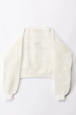 Elisabetta Franchi Bambina Maglia Girocollo con Ricamo LogoIVORY/SAND