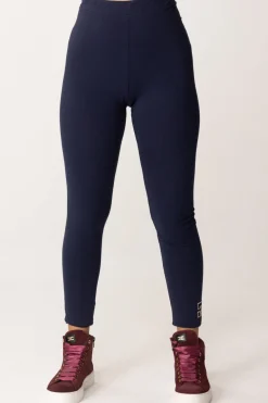 Elisabetta Franchi Bambina Leggings In Jersey con Ricamo Logo CcNAVY/ROUGE NOIR-BURRO