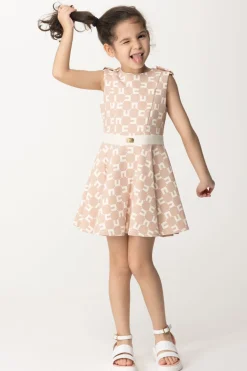 Elisabetta Franchi Bambina Abito Smanicato Stampa Cc CubicaNAKED/BUTTER