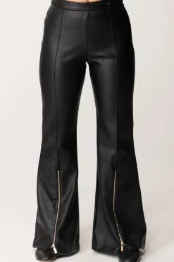 Elisabetta Franchi Bambina Pantalone a Zampa In Ecopelle con ZipNERO