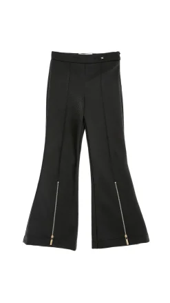 Elisabetta Franchi Bambina Pantalone a Zampa In Ecopelle con ZipNERO