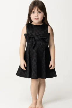 Elisabetta Franchi Bambina Abito In Raso con LoghiBLACK