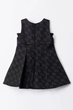 Elisabetta Franchi Bambina Abito In Raso con LoghiBLACK