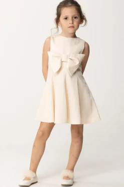 Elisabetta Franchi Bambina Abito In Raso con LoghiBUTTER