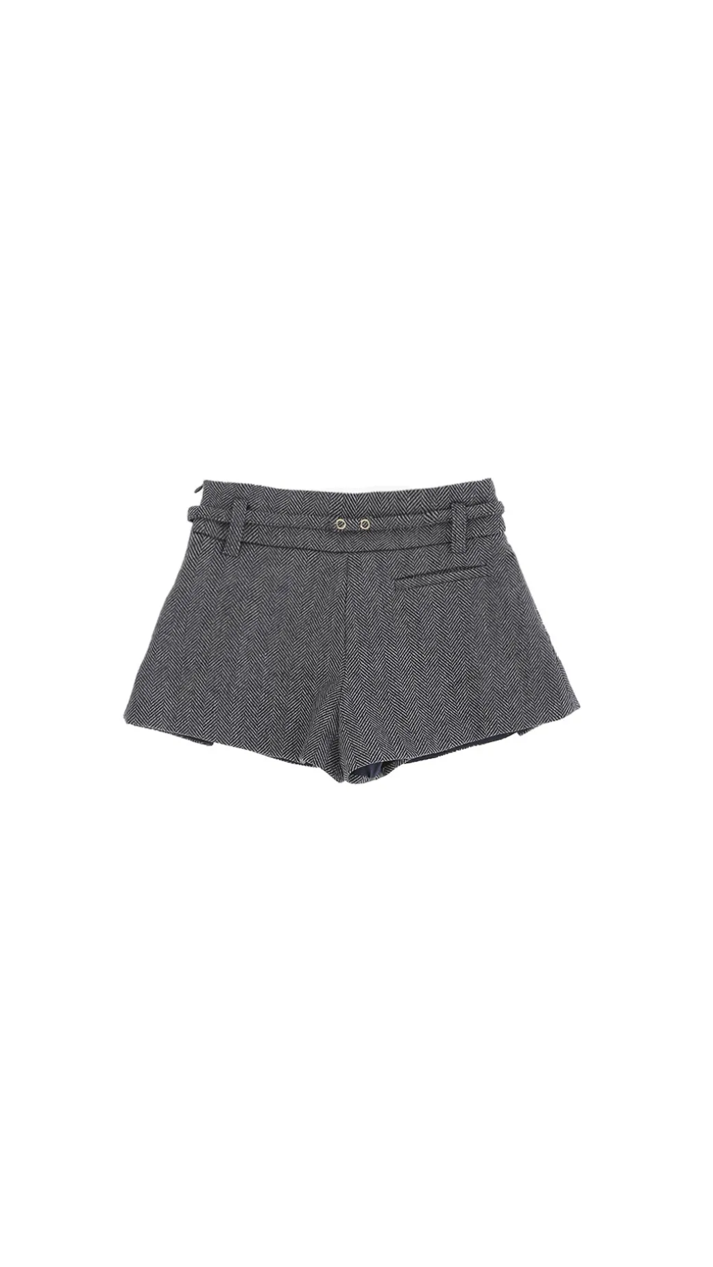 Elisabetta Franchi Bambina Shorts a Pieghe con CinturinoBLU SCURO / GRIGIO CHIARO