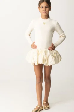 Elisabetta Franchi Bambina Abito In Viscosa con Gonna a PalloncinoBURRO