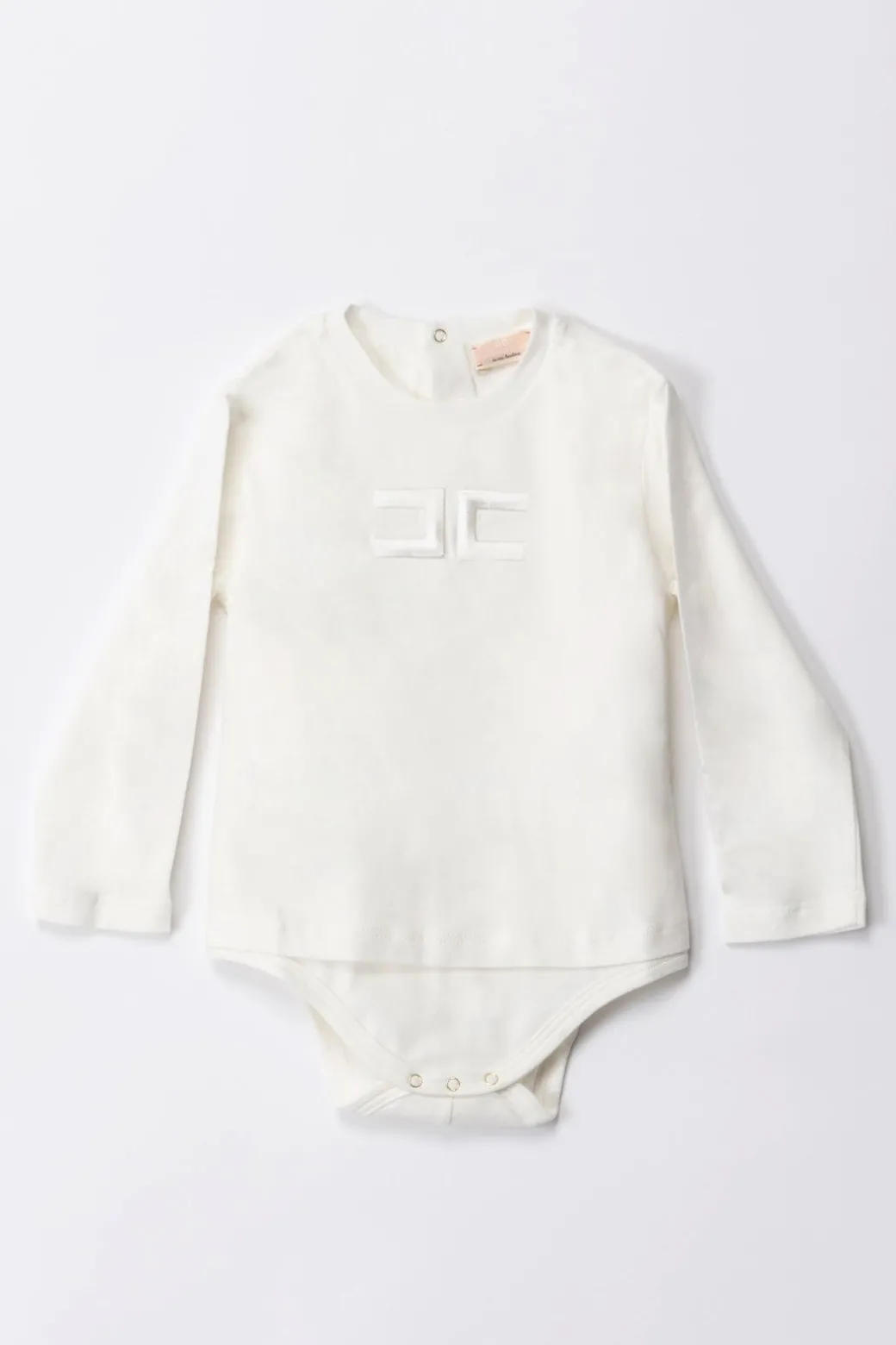 Elisabetta Franchi Bambina Completo Body e Leggings Logo EmbossedIVORY/IVORY
