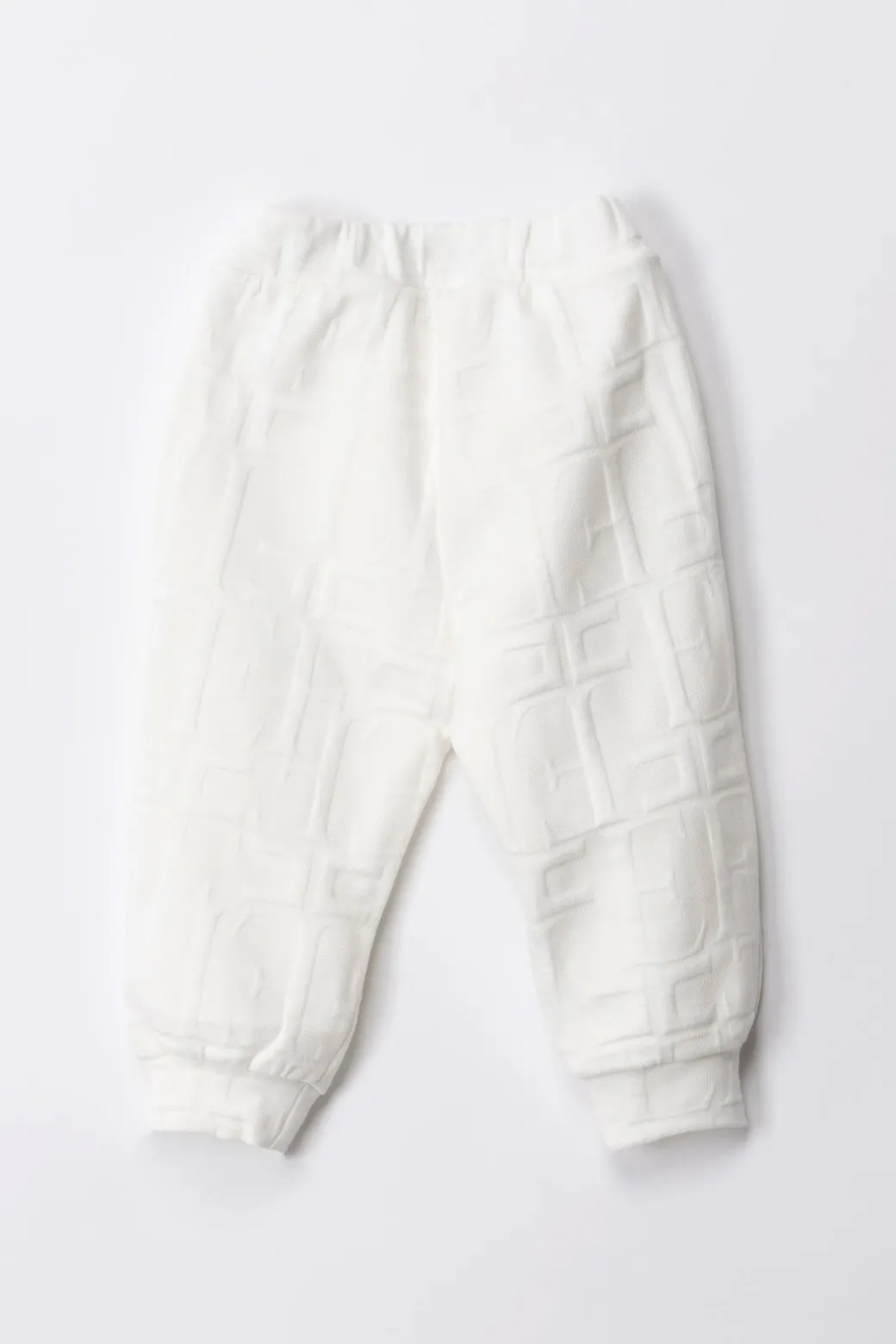 Elisabetta Franchi Bambina Completo Body e Leggings Logo EmbossedIVORY/IVORY