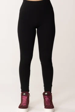 Elisabetta Franchi Bambina Leggings In Jersey con Ricamo Special SeriesNERO RICAMO AVORIO