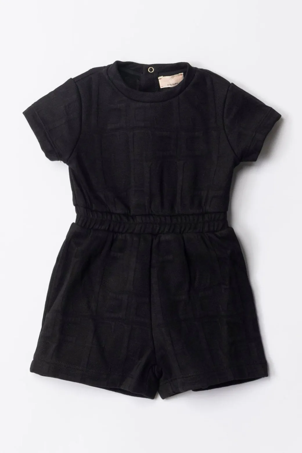 Elisabetta Franchi Bambina Pagliaccetto In Felpa con Logo EmbossedBLACK