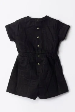 Elisabetta Franchi Bambina Pagliaccetto In Felpa con Logo EmbossedBLACK