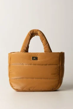 Elisabetta Franchi Bambina Borsa a Mano In Nylon ImbottitaBRONZE