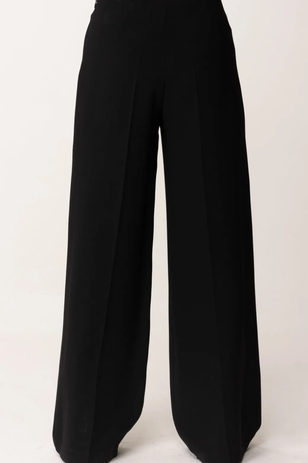 Elisabetta Franchi Bambina Pantaloni Wide-leg In Crepe con Charm LogoNERO