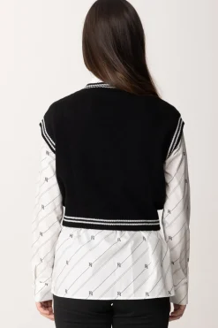 Elisabetta Franchi Bambina Gilet Corto In LanaNERO-BURRO