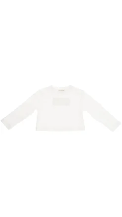 Elisabetta Franchi Bambina T-shirt Maniche Lunghe con Ricamo LogoPANNA CHIARO
