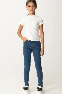 Elisabetta Franchi Bambina T-shirt con Ricamo Logo a FiloPANNA CHIARO