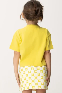 Elisabetta Franchi Bambina T-shirt con Ricamo Lettering e CharmCEDAR