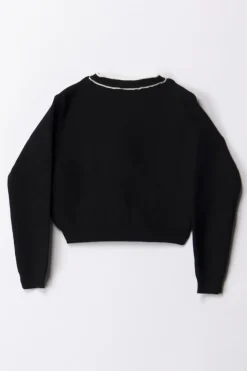 Elisabetta Franchi Bambina Cardigan con Bande LogateBLACK/BUTTER