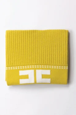 Elisabetta Franchi Bambina Coperta Tricot con LogoCEDAR/IVORY