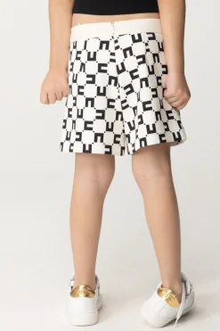 Elisabetta Franchi Bambina Shorts Stampa Logo CubicoBUTTER/BLACK