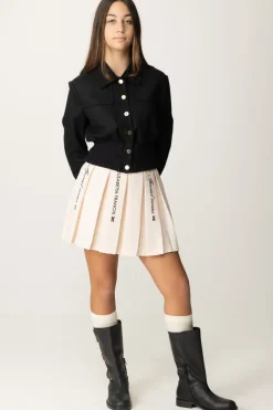 Elisabetta Franchi Bambina Gonna a Pieghe con Ricamo Special SeriesLATTICE/NERO