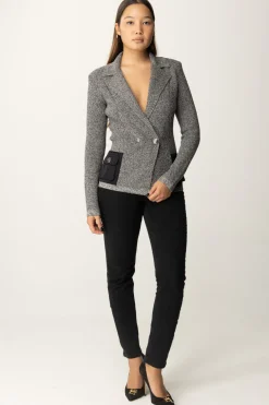 Elisabetta Franchi Blazer In Maglia con Tasche In VelaSALEPEPE