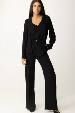 Elisabetta Franchi Blusa In Georgette con FoulardNERO