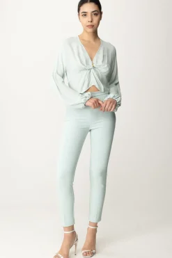 Elisabetta Franchi Blusa Cropped con NodoACQUA