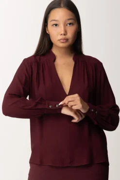 Elisabetta Franchi Blusa con Inserto a Righe e LogoROUGE NOIR