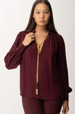 Elisabetta Franchi Blusa In Georgette con CollanaROUGE NOIR