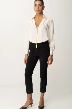 Elisabetta Franchi Blusa In Georgette con CollanaLATTICE