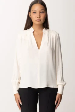 Elisabetta Franchi Blusa con Inserto a Righe e LogoBURRO
