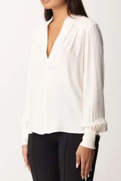 Elisabetta Franchi Blusa con Inserto a Righe e LogoBURRO