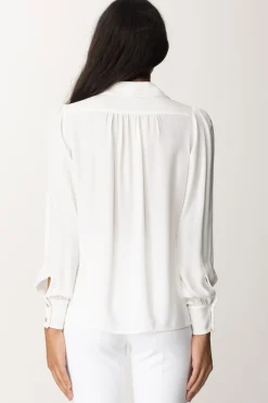 Elisabetta Franchi Blusa In Georgette con CollanaAVORIO