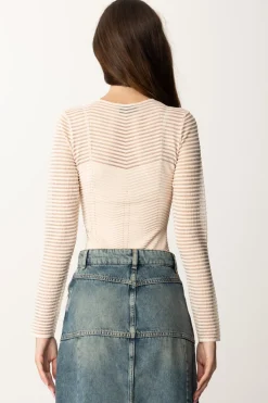 Elisabetta Franchi Body con Motivo ChevronROSA CIPRIA