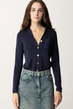 Elisabetta Franchi Body con Ricamo LogoNAVY