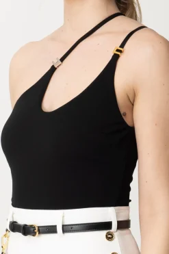 Elisabetta Franchi Body In Jersey MonospallaNERO