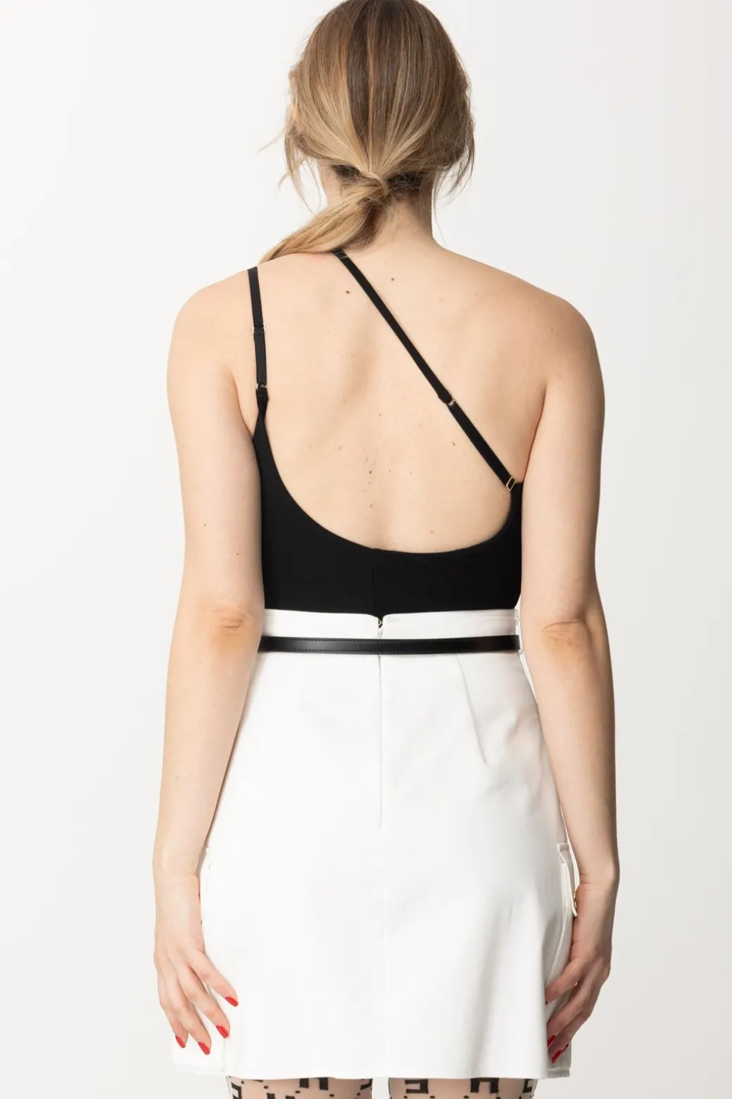 Elisabetta Franchi Body In Jersey MonospallaNERO
