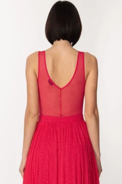 Elisabetta Franchi Body In Tulle Effetto BustierFUXIA